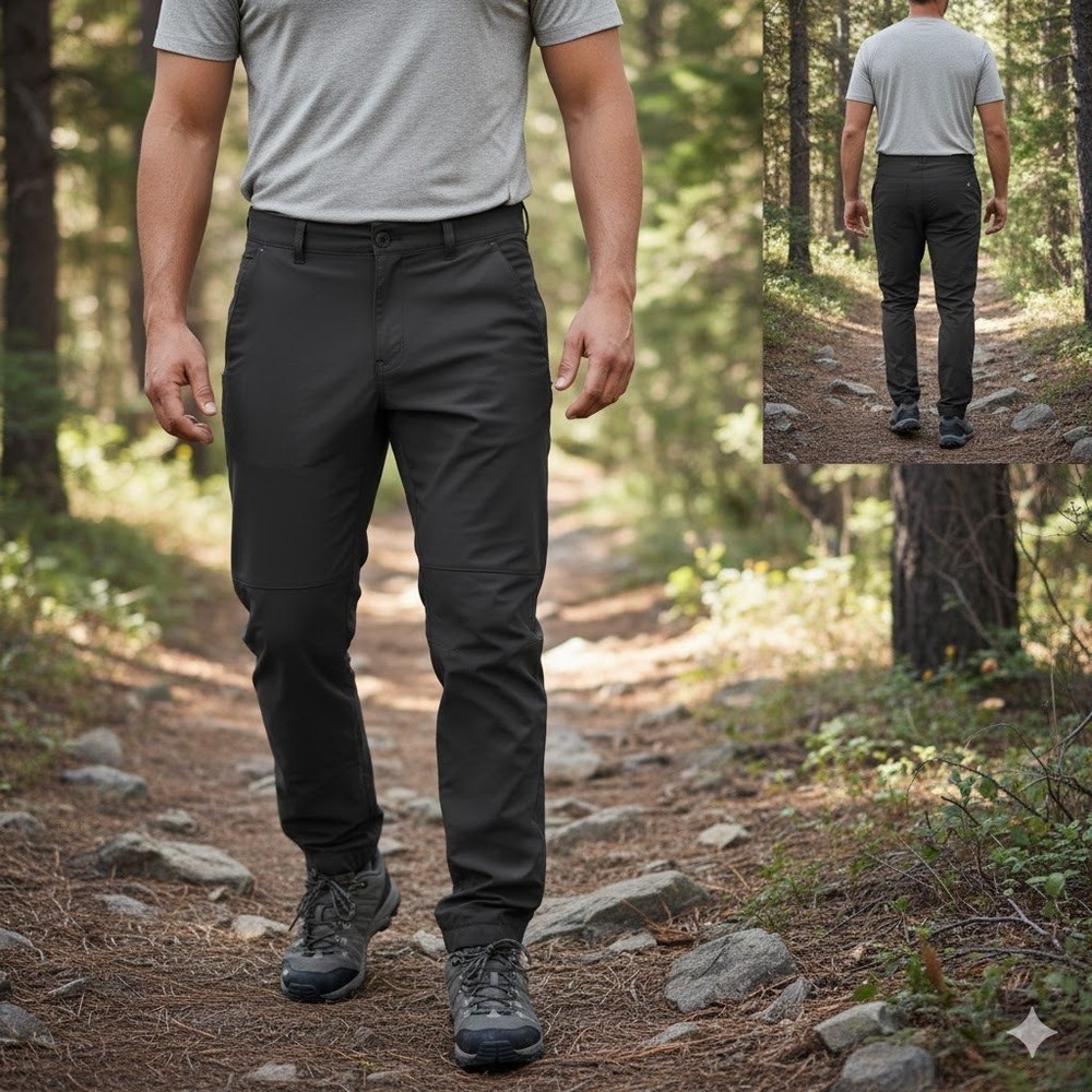 Alpine Design‎ Mens Jogger Pants Elastic Waist Drawstring Black Size 36